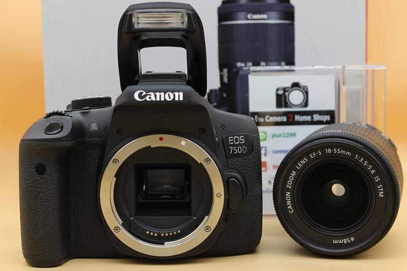 ขาย Canon 750D + Lens EF-S 18-55mm IS STM อดีตประกันร้าน สภาพสวย ชัตเตอร์ 5,xxx รูป เมนูไทย จอปรับหมุนได้ มีwi-fiในตัว อุปกรณ์ครบกล่อง